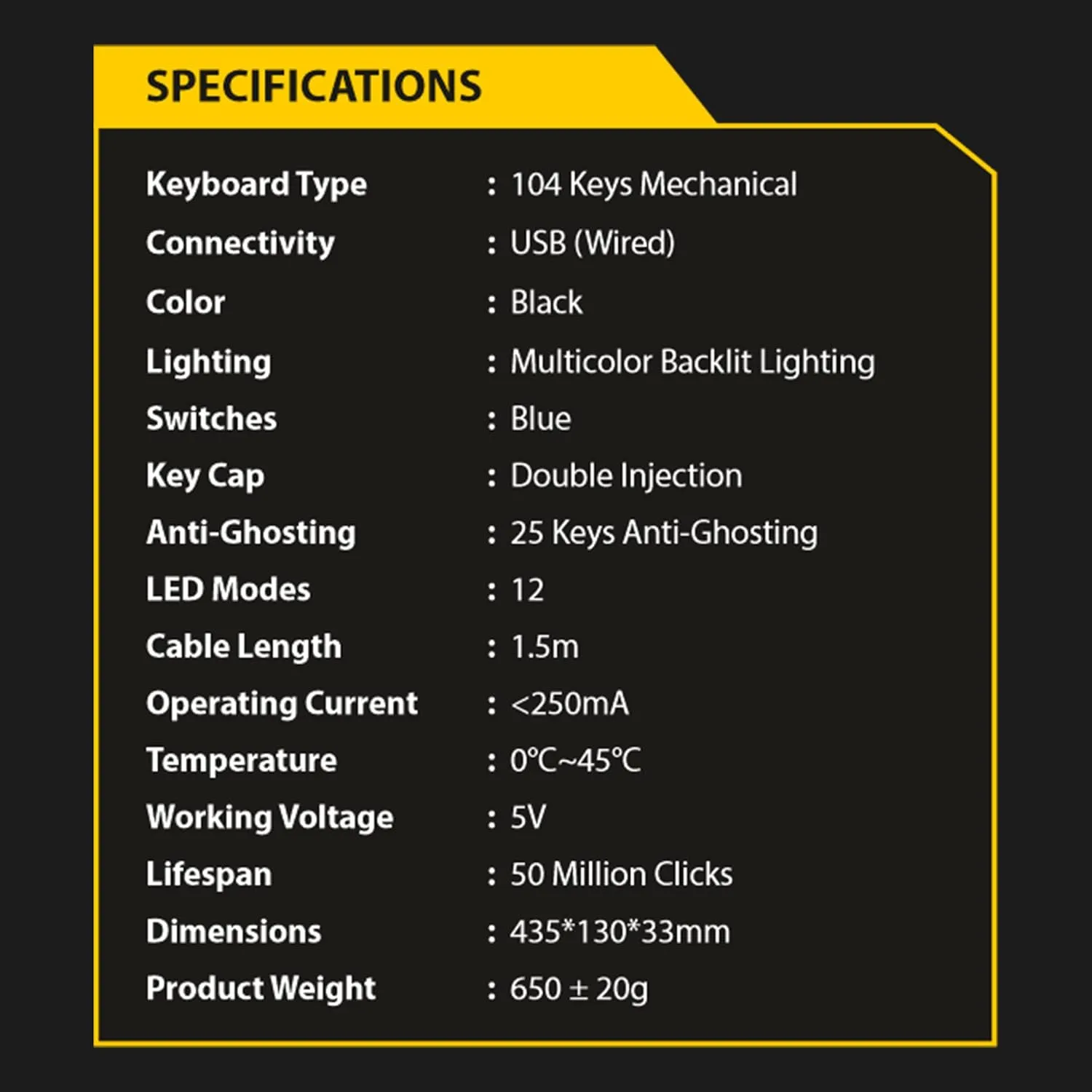 Ant Esports USB Gaming Keyboard Mechanical MK3400 Pro V3 RGB Blue Switch view 5